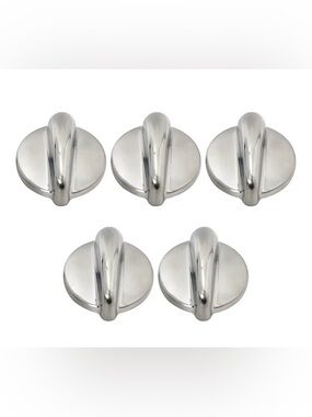 5 Packs Silver Profile Stove Cooktop Oven Rang Knob Replacements for GE.  New